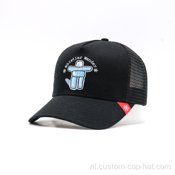 Aangepaste 5 paneel mesh trucker cap en hoeden